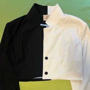 Fashion Brand Company | Cropped Split Color Cropped Blazer 3X